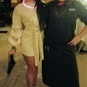 Nasty Gal White Velvet Dress Size Sm